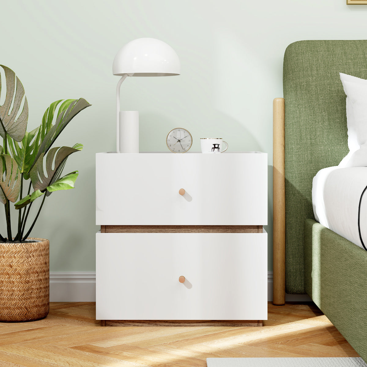 2-Drawer Nightstand with Storage - Modern Bedroom Design