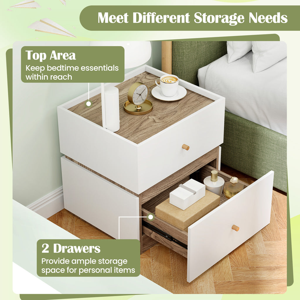 2-Drawer Nightstand with Storage - Modern Bedroom Design