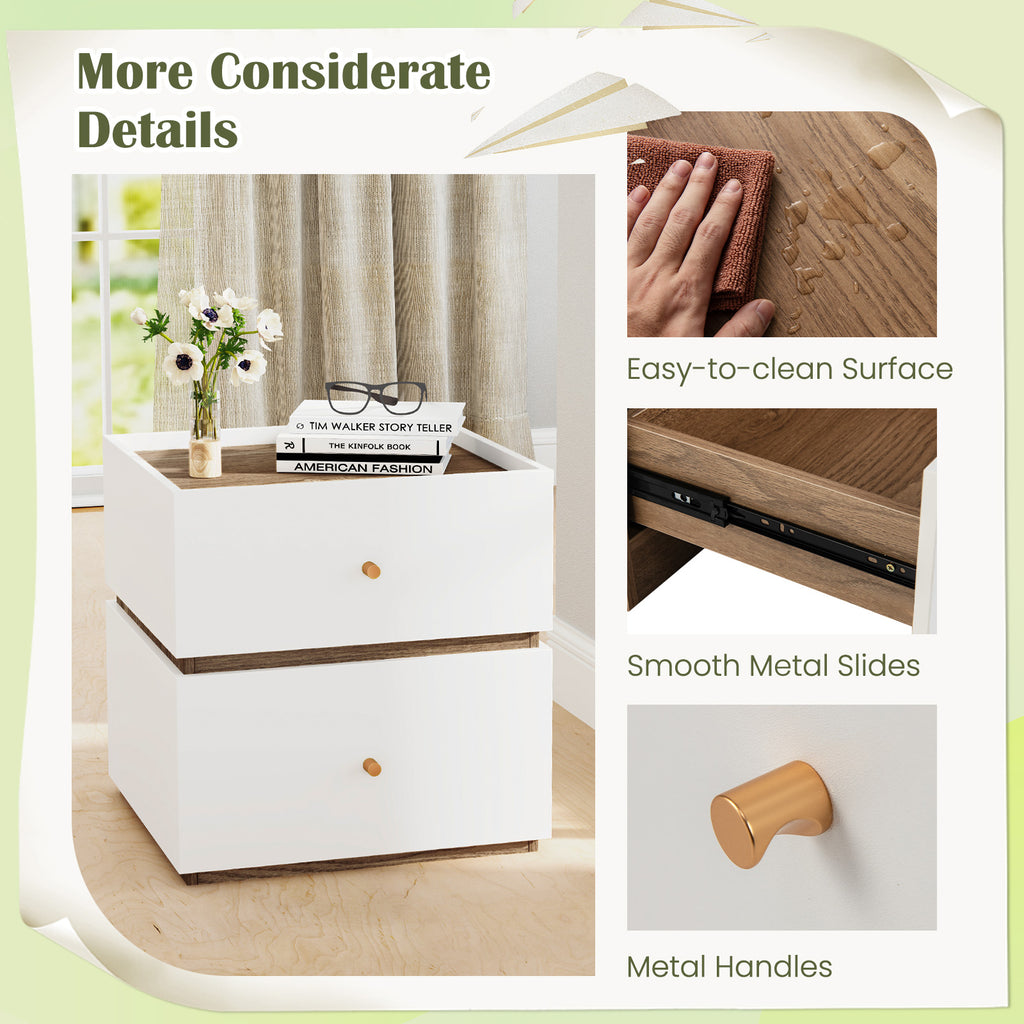 2-Drawer Nightstand with Storage - Modern Bedroom Design