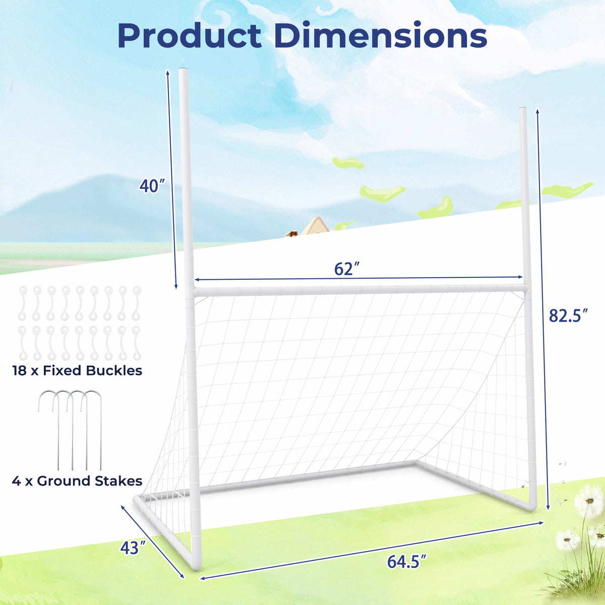 2-in-1 Football & Soccer Goal Set for Training – All Weather, Easy Assembly, Heavy Duty