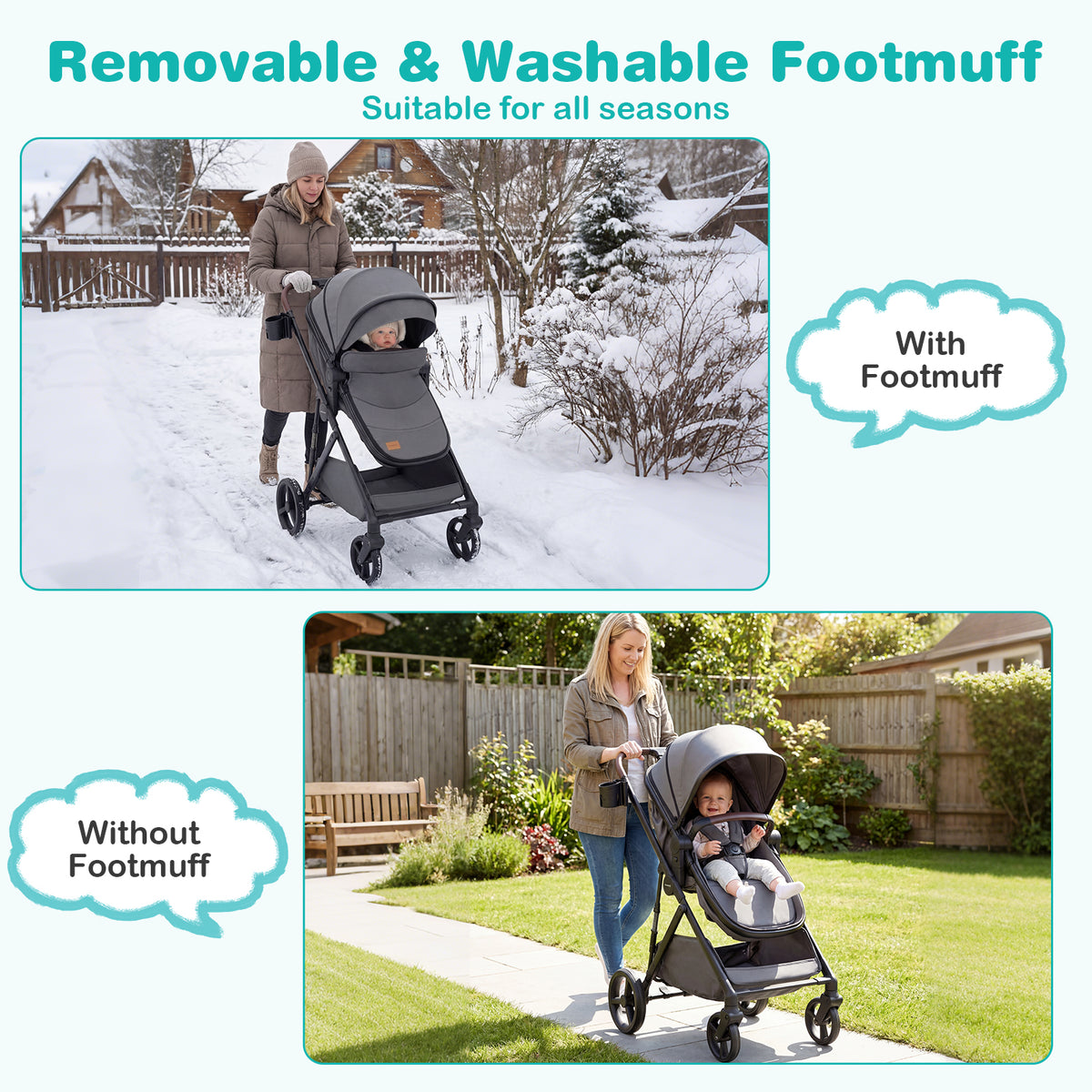 Costway 2-in-1 Baby Stroller with Bassinet Mode & Reversible Seat - Gray