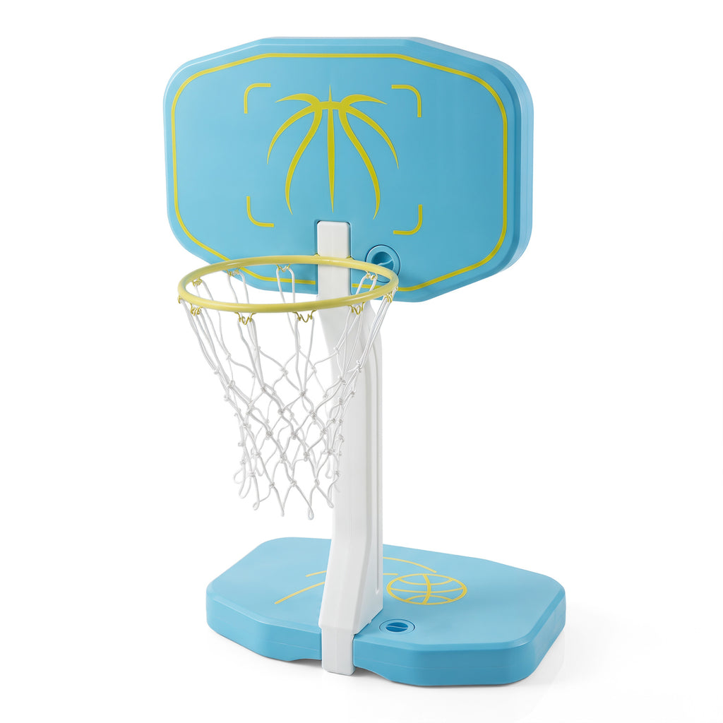 2-in-1 Pool Basketball Hoop and Volleyball Net with 25 ft Volleyball Set - Costway