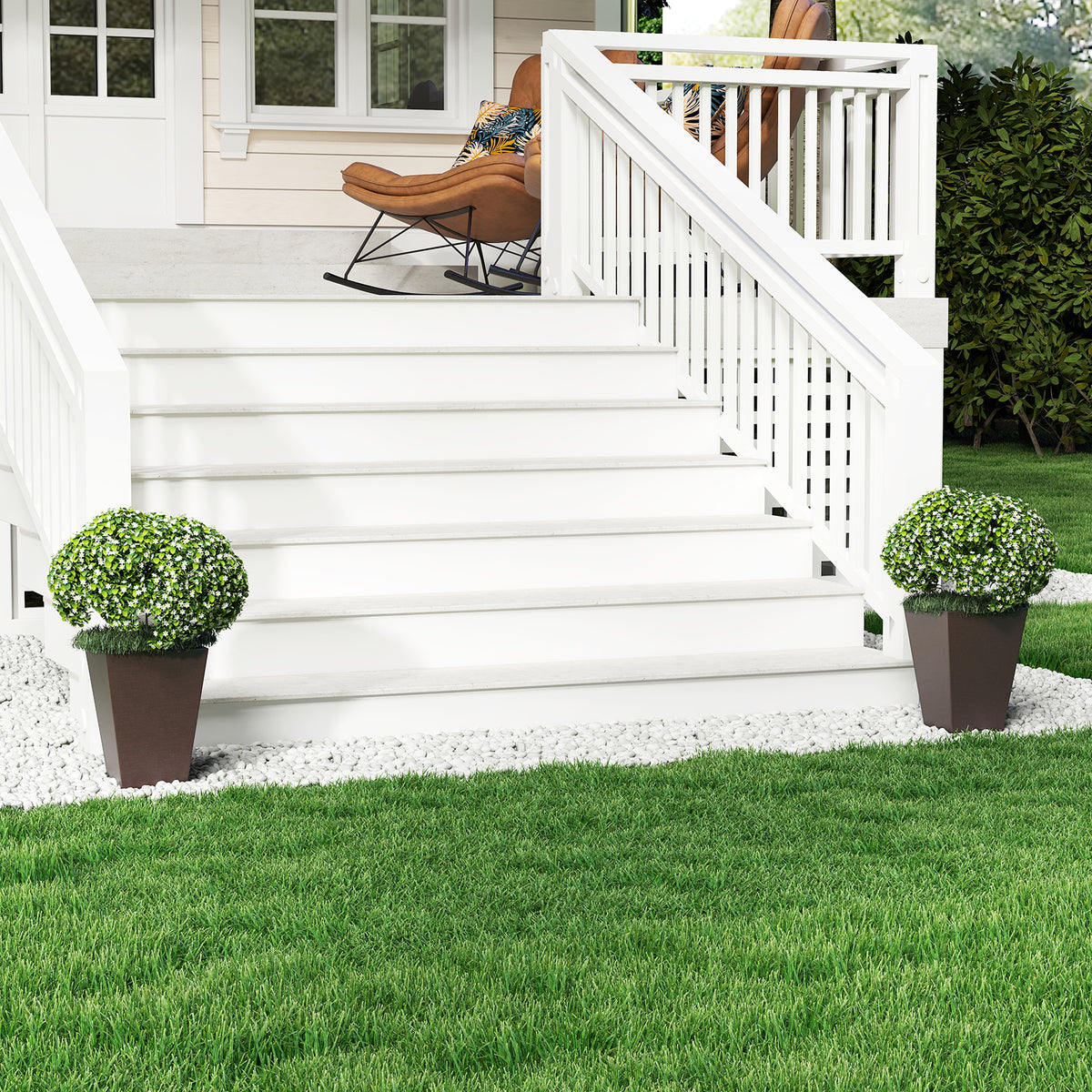 Set of 2 Square Taper Planter with Optional Drainage Hole and