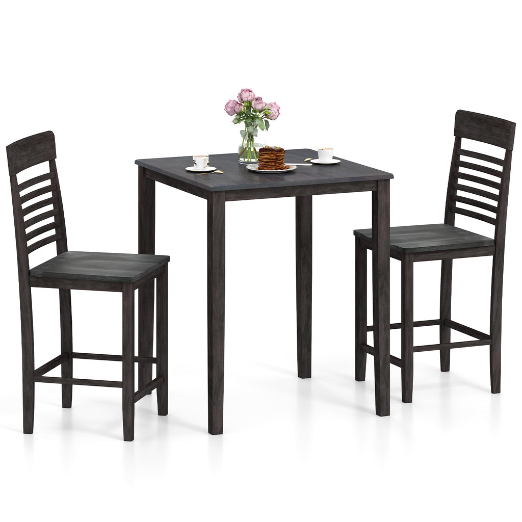 Square Dining Table for 4 - Gray Wood