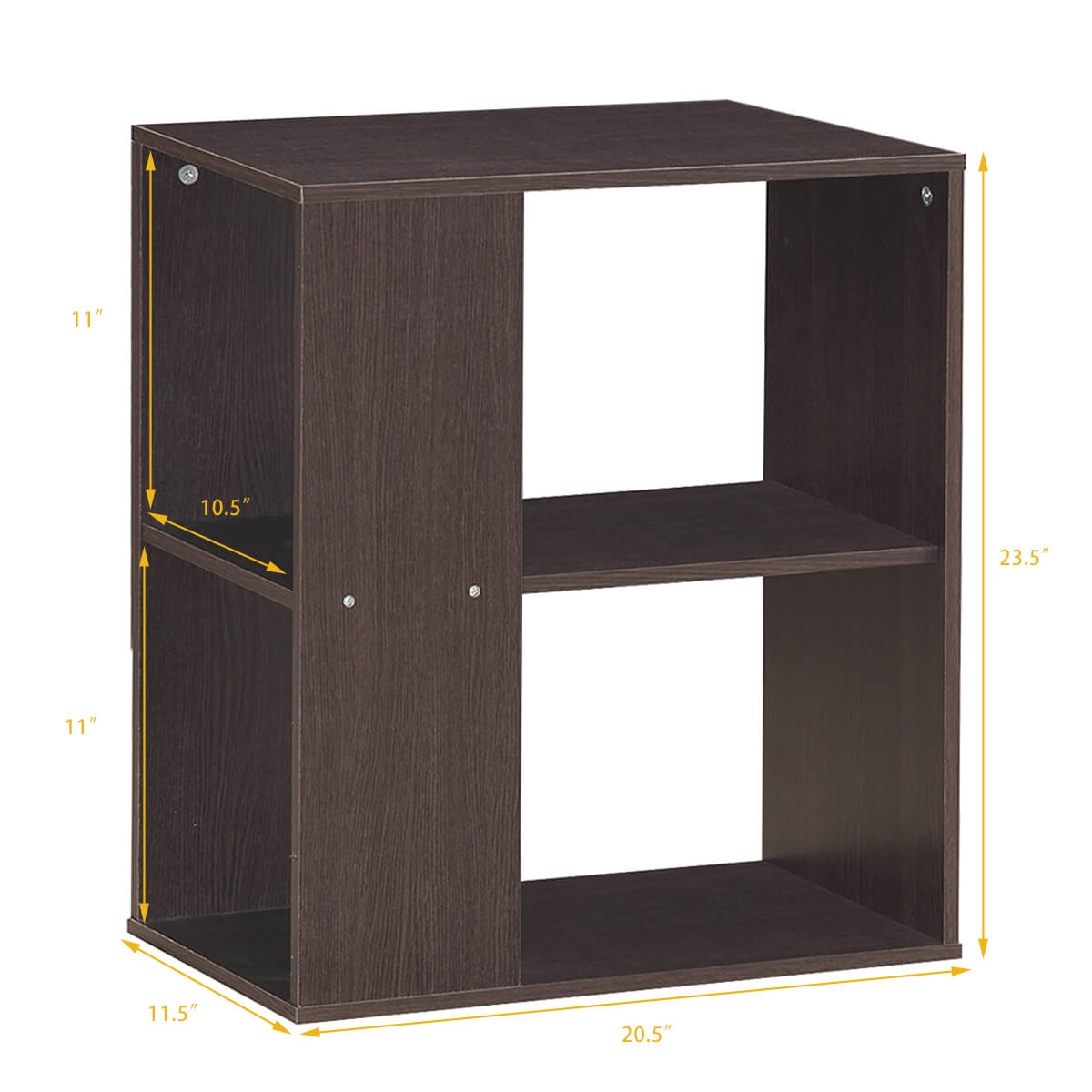 3-Tier End Table with Open Storage, Brown