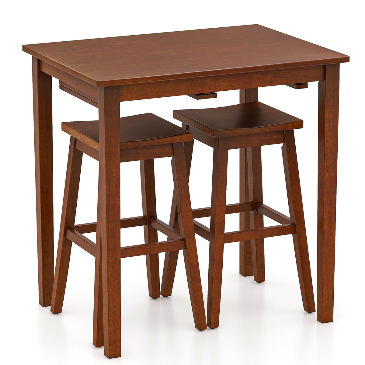 5-Piece Wood Dining Table Set with 4 Chairs - Walnut