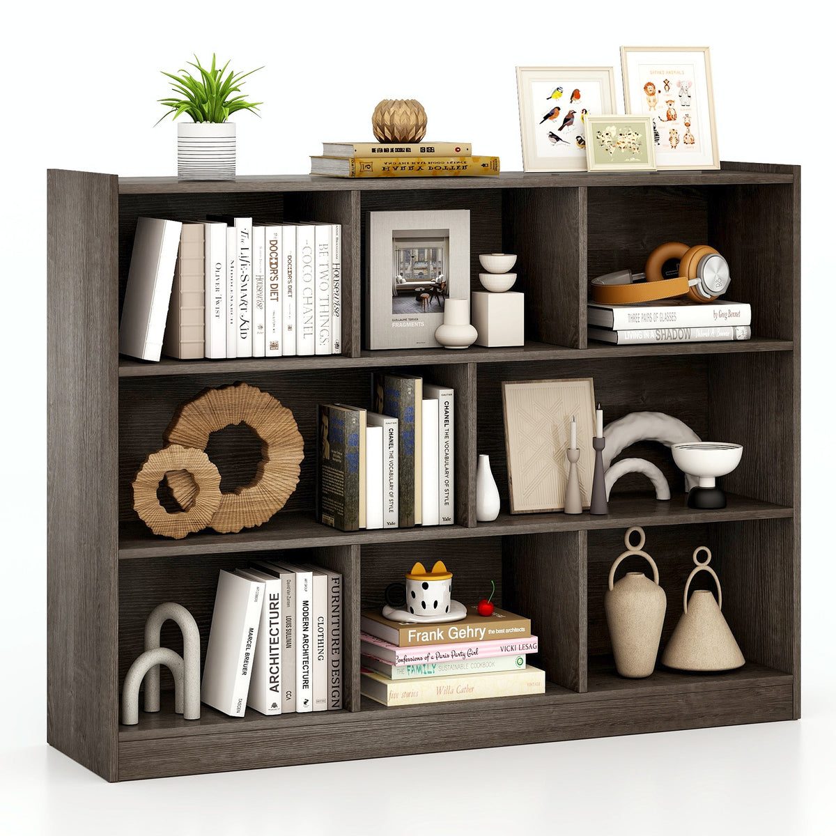 8-Cube Open Bookcase Storage Shelf - White