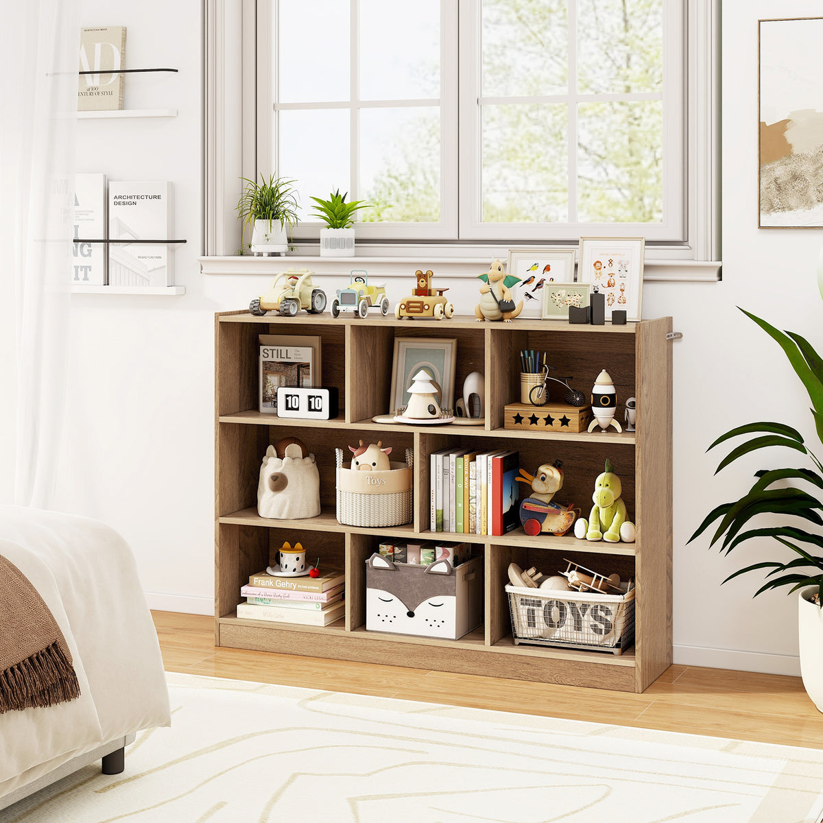 8-Cube Open Bookcase Shelves - Natural