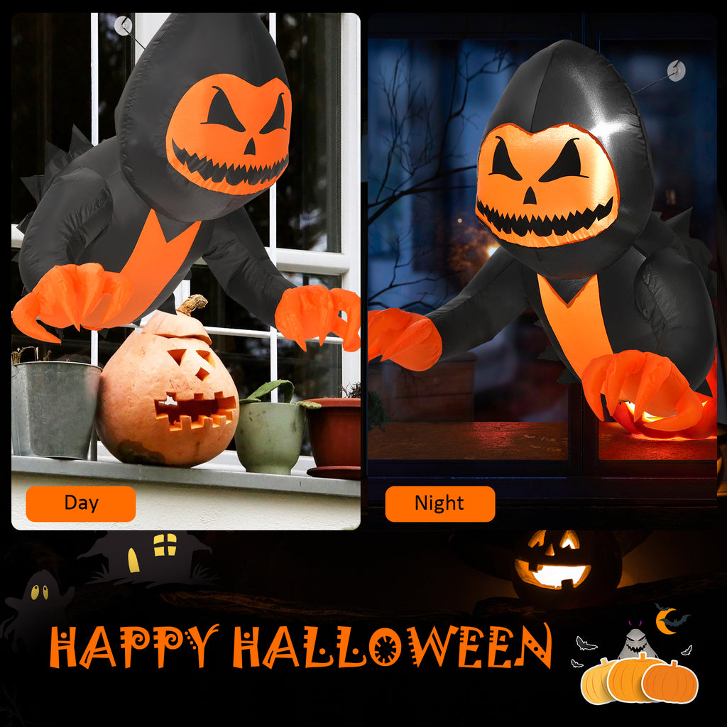 3.3 Feet Halloween Inflatable Pumpkin Head Ghost - Spooky Yard Decor