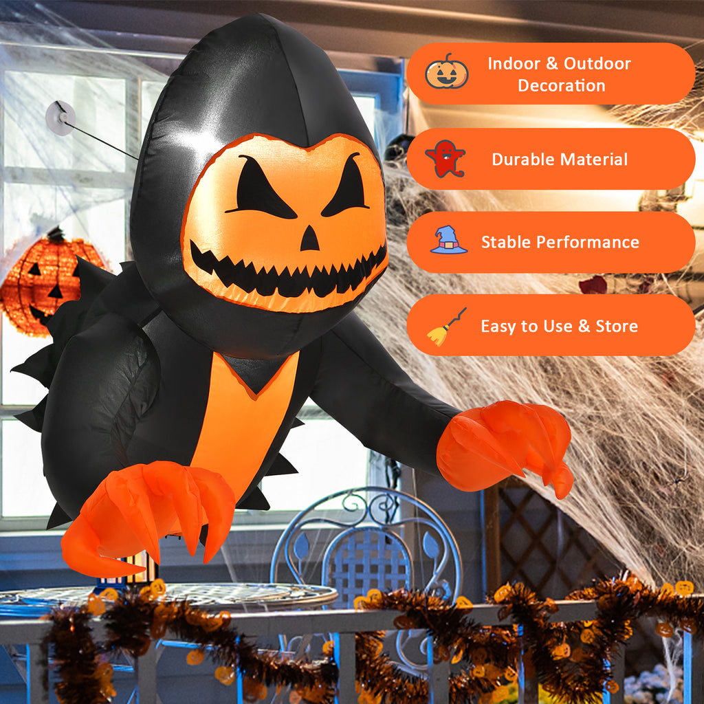 3.3 Feet Halloween Inflatable Pumpkin Head Ghost - Spooky Yard Decor