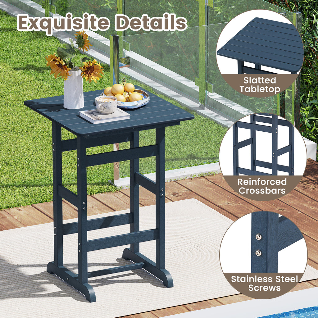 30 Inch Square Bar Table Navy – Weatherproof Poolside