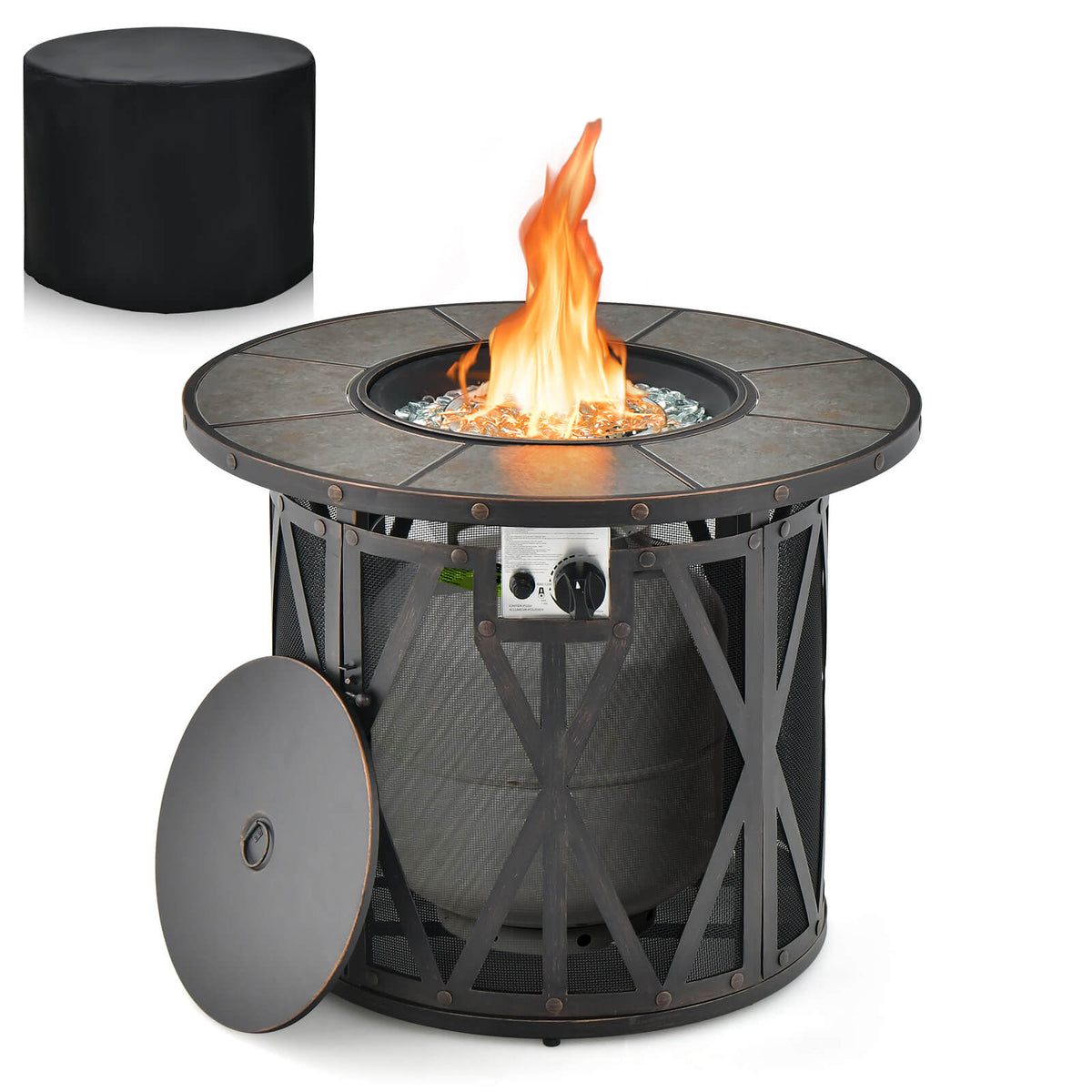 32 Inch Fire Pit Table - 30,000 BTU Outdoor Propane