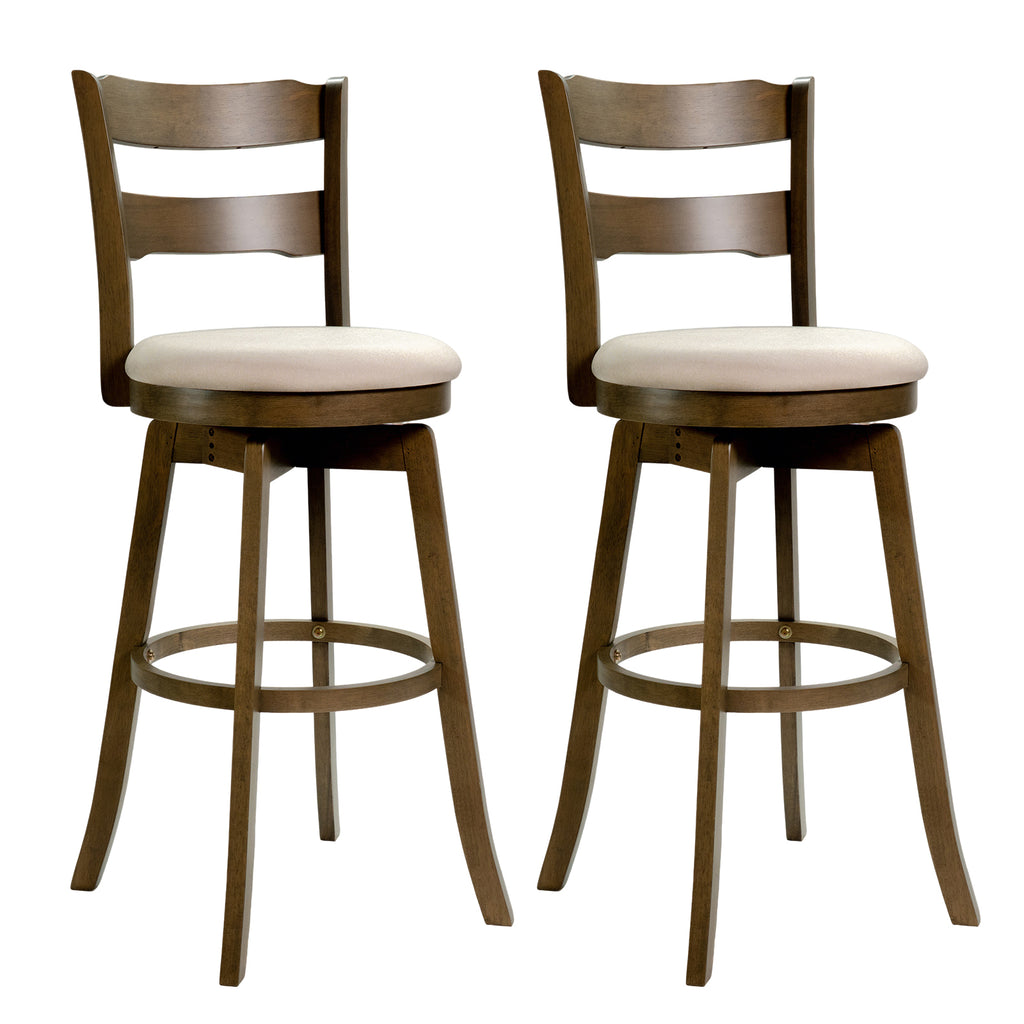 30.5" Swivel Bar Stools Set of 2 with Backrest - Bar Height