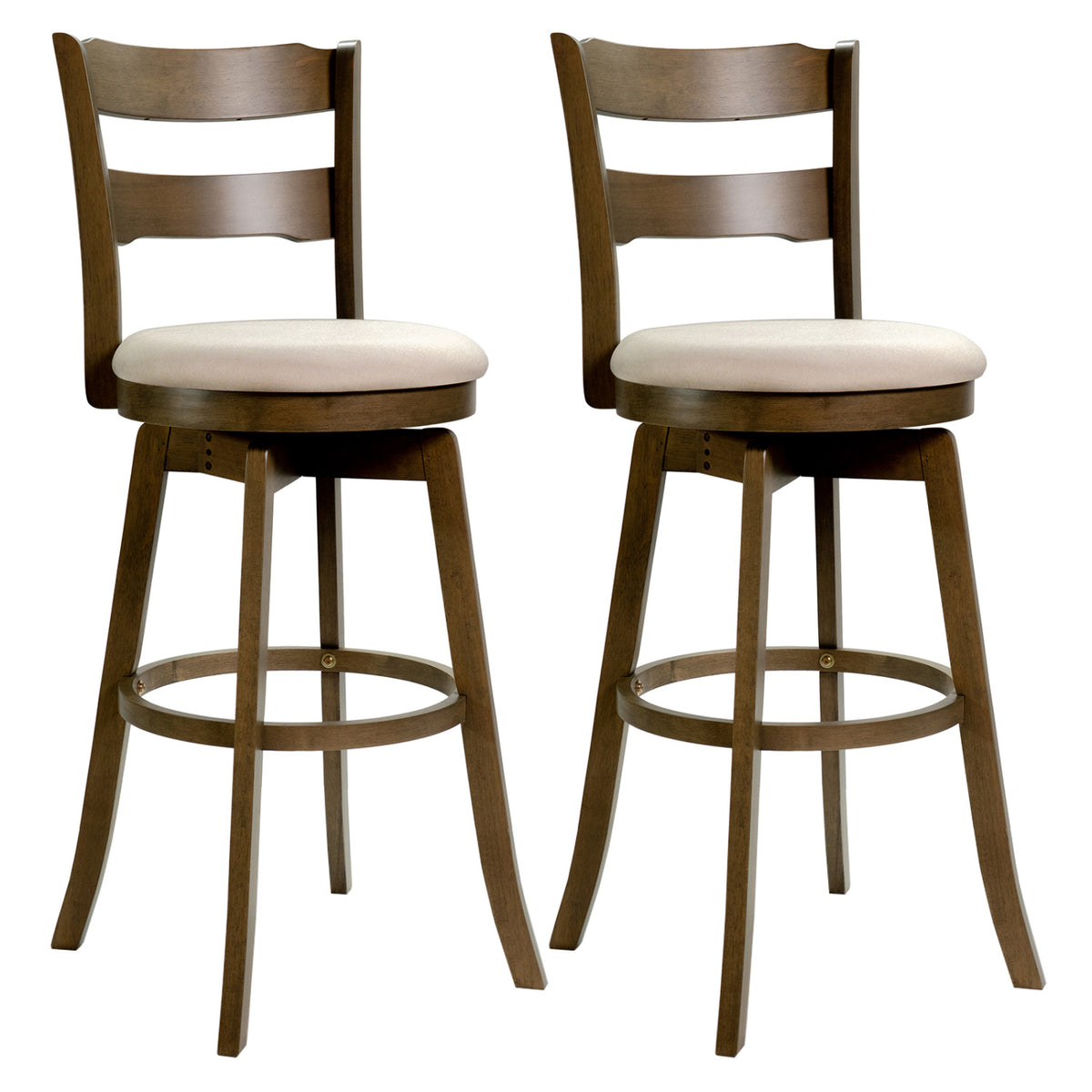 30.5" Swivel Bar Stools Set of 2 with Backrest - Bar Height