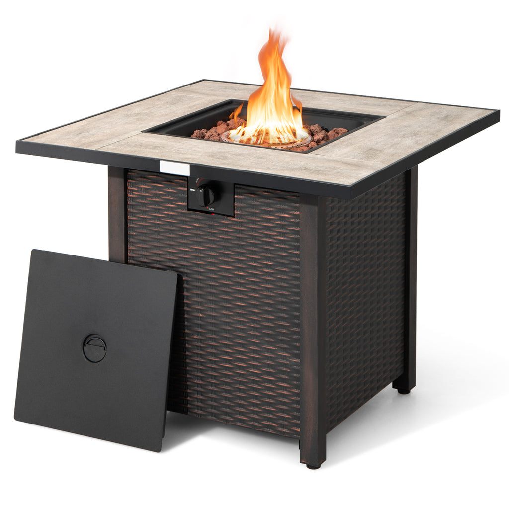 30-Inch Propane Fire Pit Table with Ceramic Top
