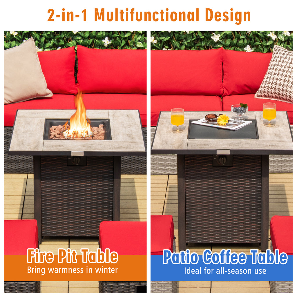 30-Inch Propane Fire Pit Table with Ceramic Top
