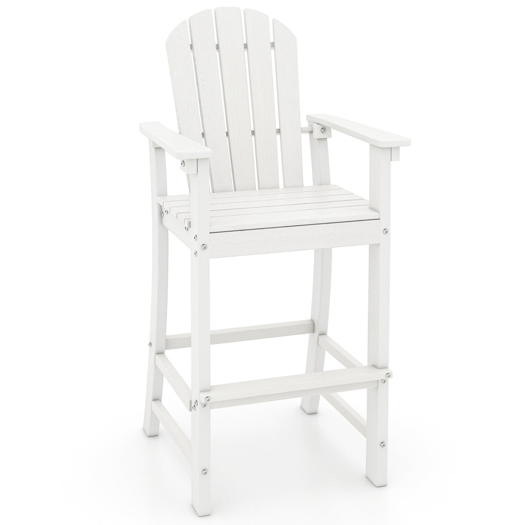 30 Inches Counter Height Outdoor HDPE Bar Stool with Armrests and