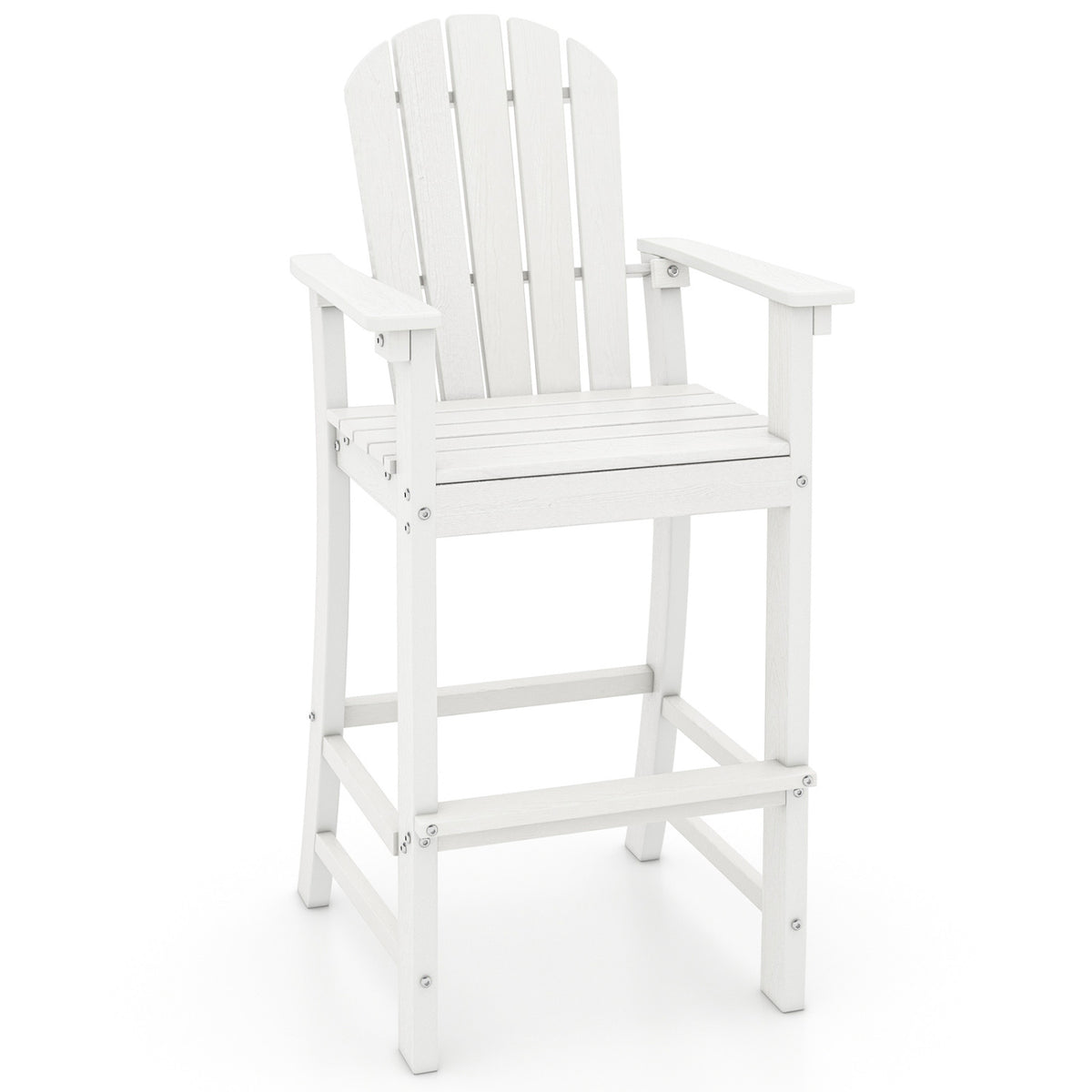 30 Inches Counter Height Outdoor HDPE Bar Stool with Armrests and