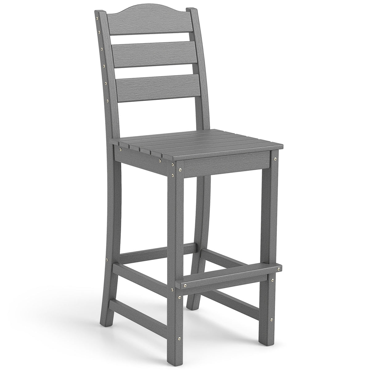 Tall Adirondack Chair Outdoor Bar Stool with Ergonomic Backrest for