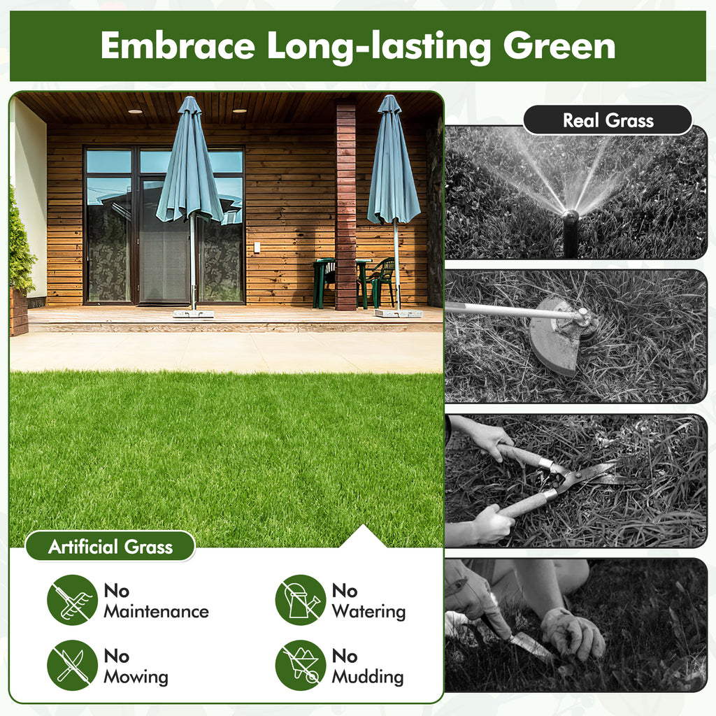 30 Interlocking Artificial Grass Tiles - Outdoor & Indoor Lawn Mat Set - Costway Variation of THIS listing