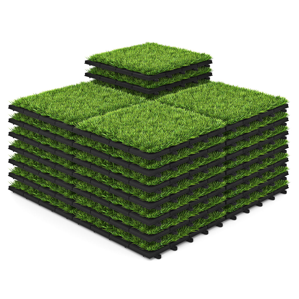 30 Interlocking Artificial Grass Tiles - Outdoor & Indoor Lawn Mat Set - Costway Variation of THIS listing