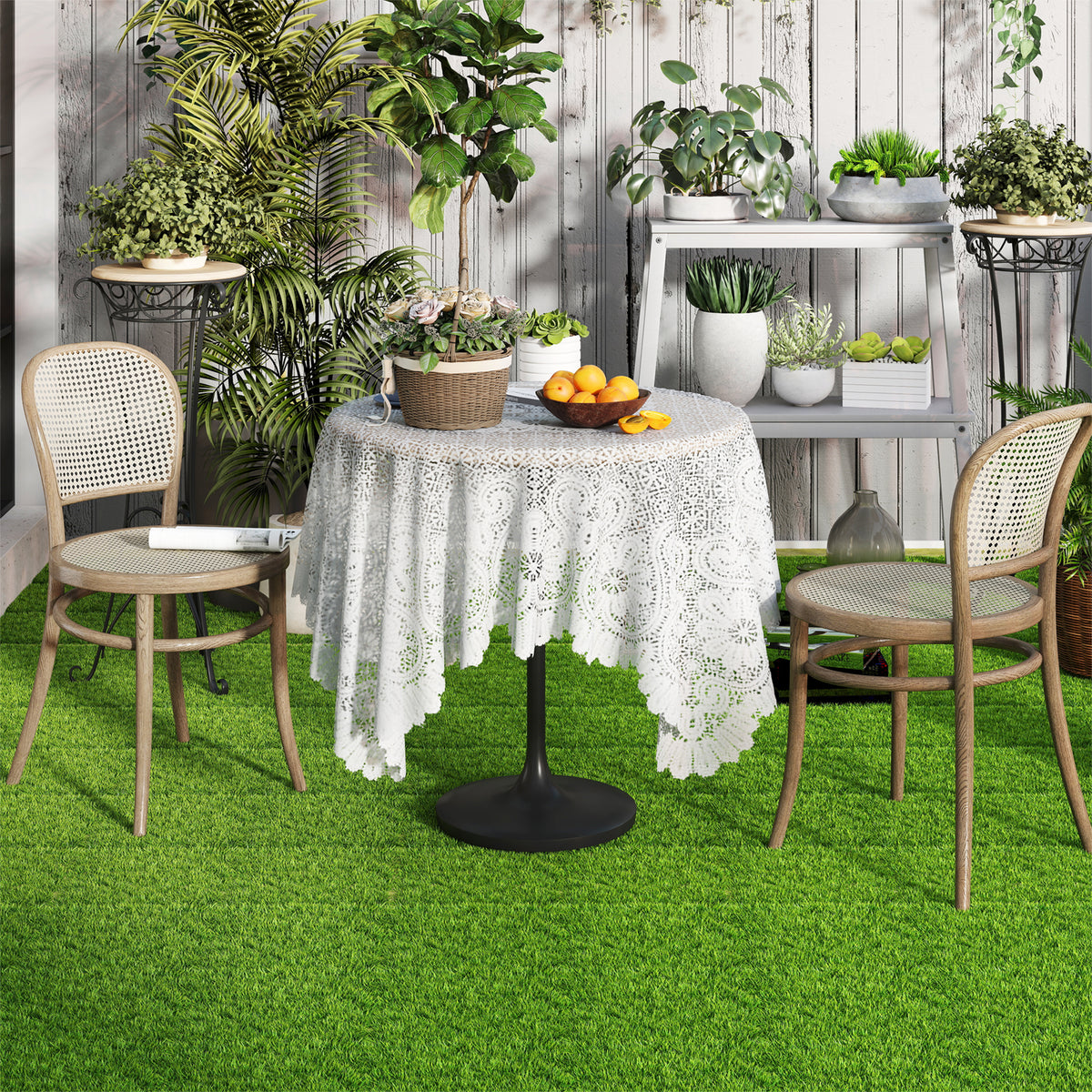 30 Interlocking Artificial Grass Tiles - Outdoor & Indoor Lawn Mat Set - Costway Variation of THIS listing