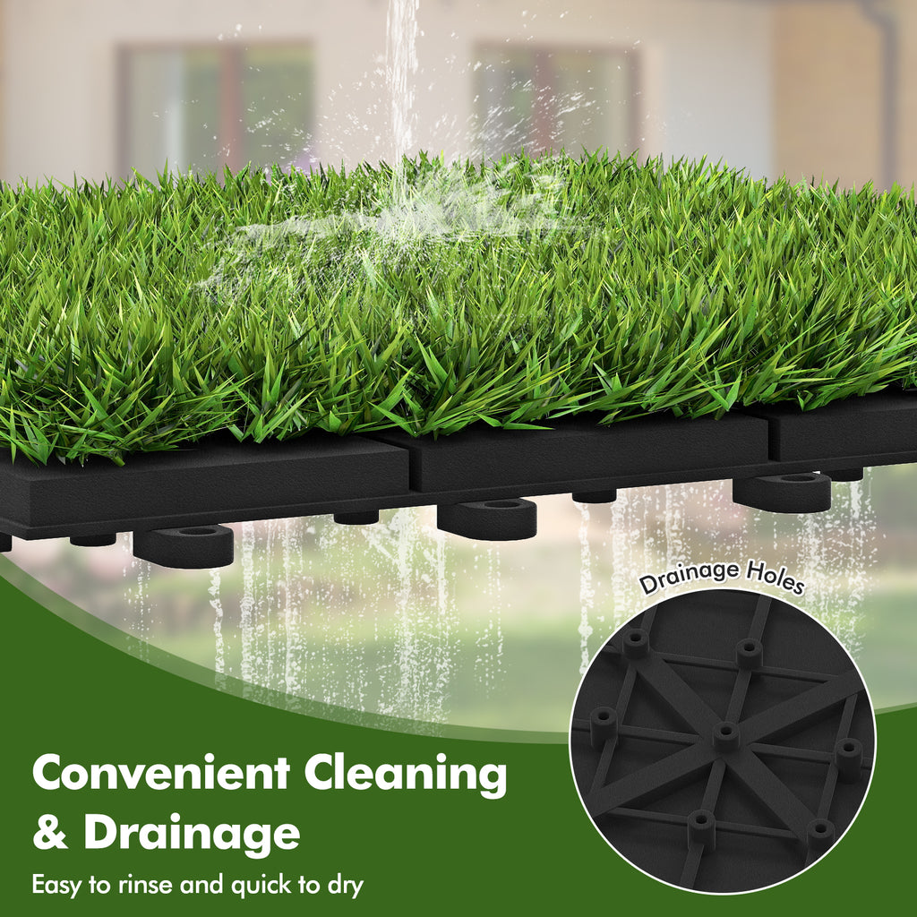 30 Interlocking Artificial Grass Tiles - Outdoor & Indoor Lawn Mat Set - Costway Variation of THIS listing