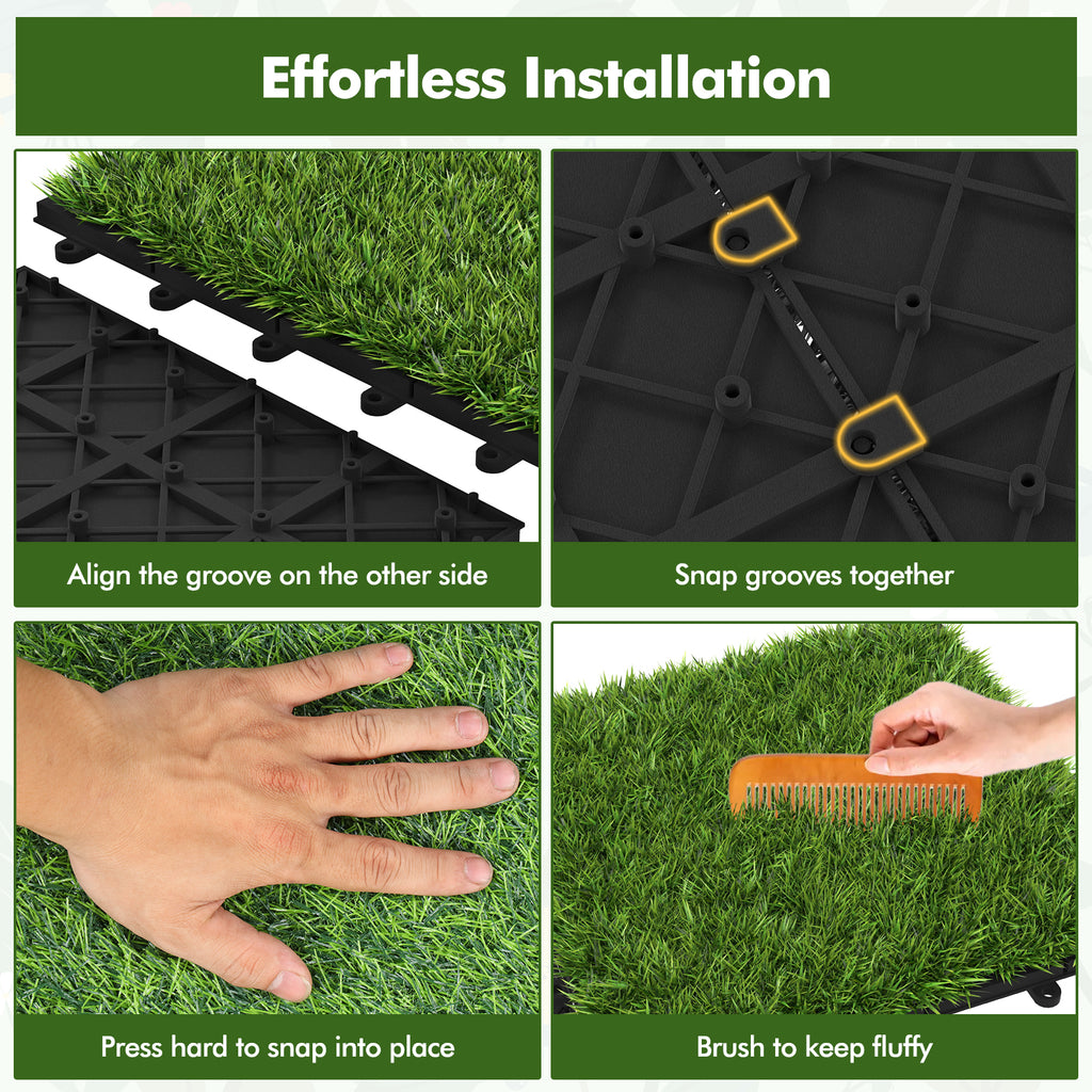 30 Interlocking Artificial Grass Tiles - Outdoor & Indoor Lawn Mat Set - Costway Variation of THIS listing