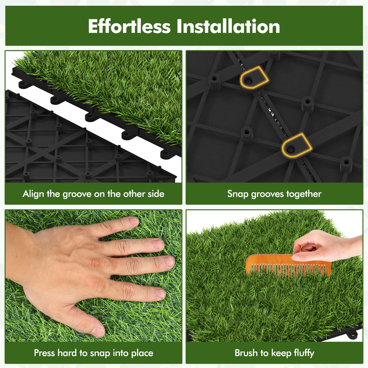 30 Interlocking Artificial Grass Tiles - Outdoor & Indoor Lawn Mat Set - Costway Variation of THIS listing