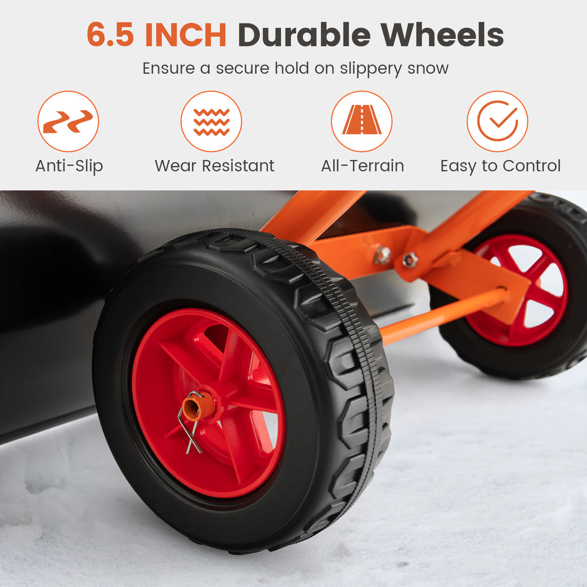 Snow Shovel with Wheels 30 Inches Wide Blade and Adjustable Handle