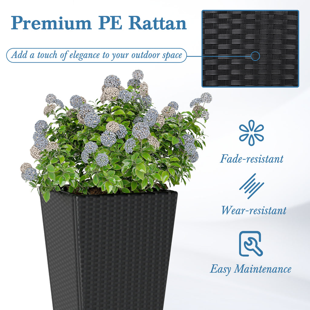 Set of 2 30 Inch Tall Flower Pot with Open-ended Base
