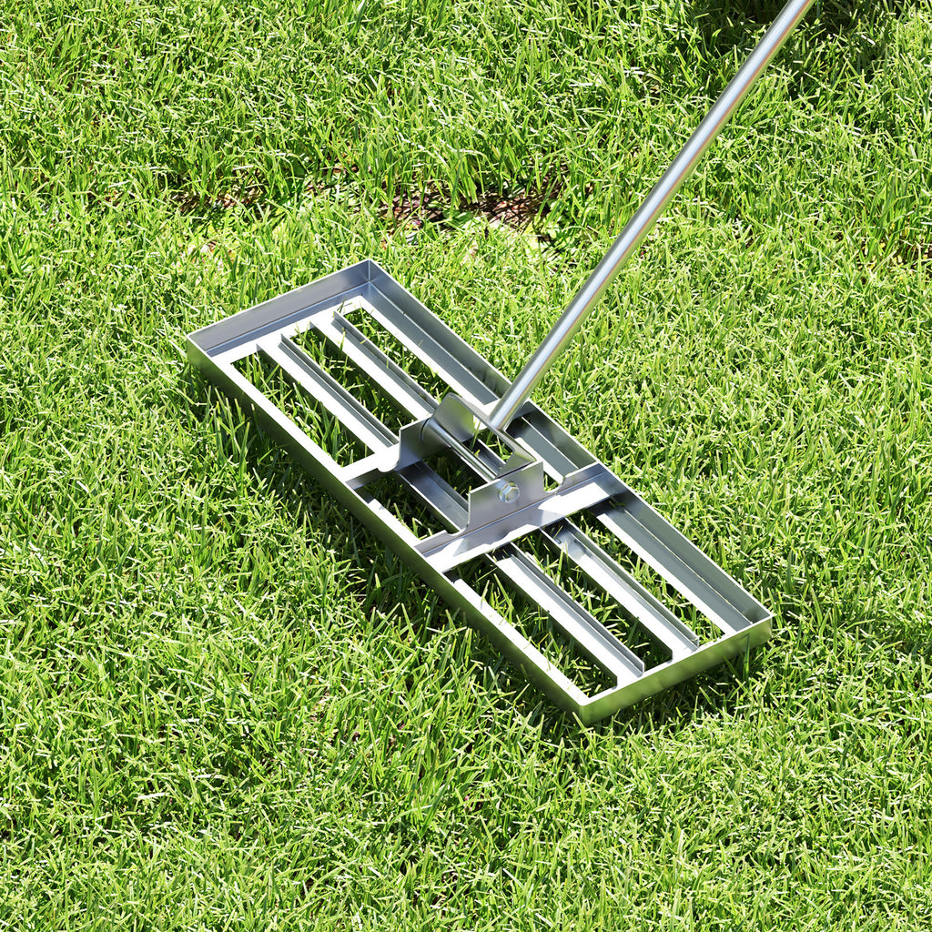 Lawn Leveling Rake 30 x 10 Inch - Silver