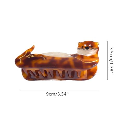 Novelty Sea Otter Hair Clip,Acetate Hair Claw,Big Hair Clips for Women