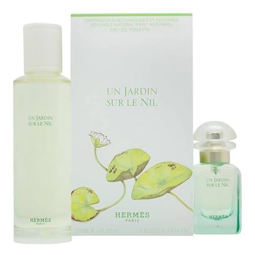 HERMES Un Jardin Sur Le Nil 2-Piece Unisex Gift Set, (4.2 Oz Eau De Toilette Refillable Spray+ 1.0 Eau De Toilette Refillable Spray)