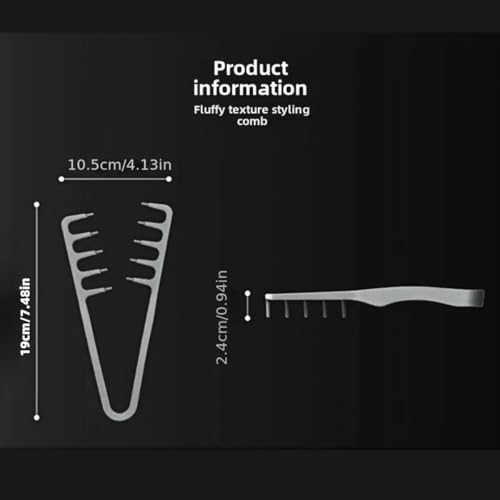 Voluminous wide-toothed hair comb Travel folding design Wide fine-toothed dual-purpose set Men's fluffy texture, ABS plastic with textured grip