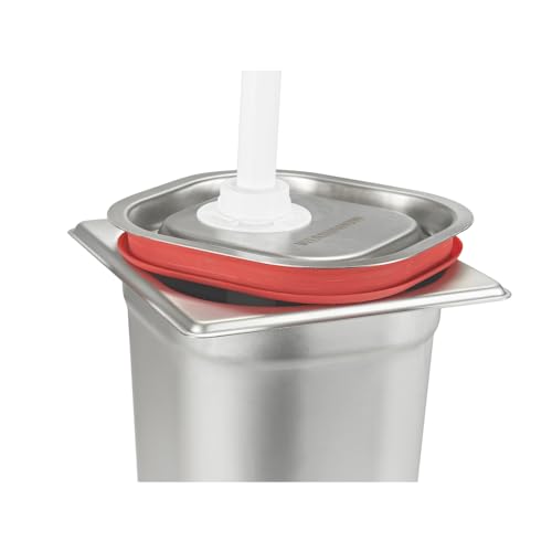 Sauce Pump Dispenser Stainless Steel Dispenser - Large Capacity Condiment Pump Dispenser Quantitative Pressure Head for Variety of Sauces (1035PX)