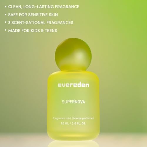 Evereden Fragrance Hair and Body Mist Bundle of 3: Clean & Vegan Collectible Hair and Body Spray for Teen Girls Set - Amplify Your Self-Expression with Iconic Scents in Aesthetic Bottles