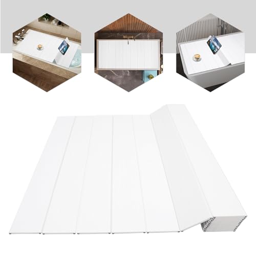 Foldable Bathtub Cover,70.9"x31.5" Shutter Bath Lid Freestanding Bathtub Covers Anti-dust Bathtubs Cover Insulation PVC Bathtubs for Home, Bathroom, Spa Experience (70.9"x31.5")