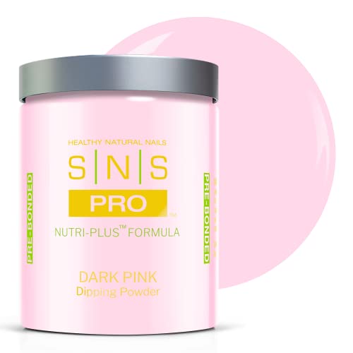 SNS Nail Dip Powder, Dark Pink (Natural/Nudes, Pink, Sheer) - Long-Lasting Acrylic Nail Color & Polish Lasts up to 14 days - Low-Odor & No UV Lamp Needed - 16 Oz