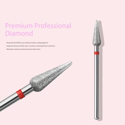 10pcs Diamond Cuticle Clean Nail Drill Bits Set,Professional Safety Rotary Carbide Under Nail Cleaner Russian Manicure Nail Bit for Cuticle Dead Skin,Nail Prepare Salon Tools(Fine-F)