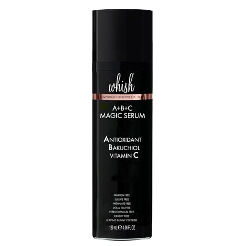 Whish A+B+C Magic Serum - Bakuchiol, Vitamin C, Antioxidant, Reduces Fine Lines & Wrinkles - 4 oz