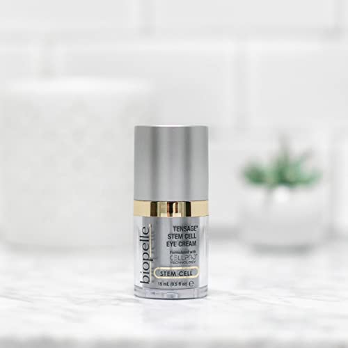 Biopelle Tensage Stem Cell Eye Cream, Under-Eye Cream for Dark Circles, Puffiness, and Bags with CellPro Technology, Caffeine, Retinol, and Peptides, 0.5 Oz