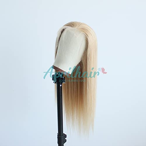 Pre-plucked #27 Honey Blonde 13X4 Lace Front Wigs Straight Glueless 150% Density Brazilian Virgin Human Hair (27 Frontal Wig, 20 INCH)