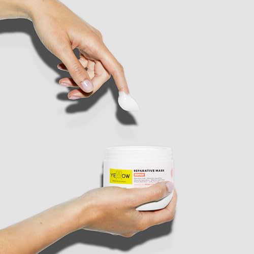ALFAPARF MILANO Yellow Professional Repair Reparative Mask for Damaged Hair - Powered By Bond Complex & Cacao Butter - Designed For Intense Strength (16.9 fl oz / 500ml)