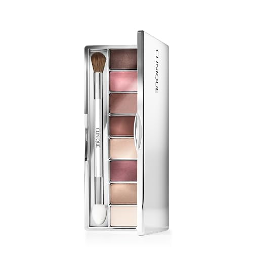 Clinique All About Shadow Eye Shadow Palette, 8 Silky + Buildable Shades | Black Honey, Pink and Nude Honey | Safe For Sensitive Eyes