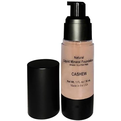 Mom's Secret 100% Natural Foundation, Organic, Vegan, Aloe Based, Natural Sun Protection, Gluten Free, Cruelty Free, Made in the USA, 1FL Oz. (Cashew - A Neutral Light/Medium)