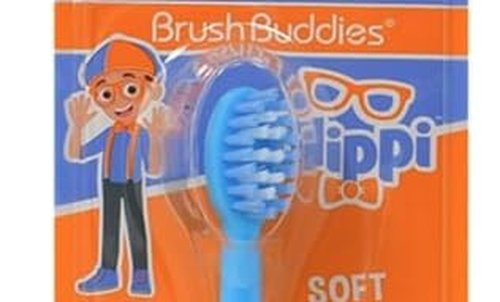 Brush Buddies Blippi Electric Toothbrush for Kids, Battery Powered Sonic Toothbrush, Soft Bristles, Children’s Toothbrush for Boys & Girls, Toddler Oral Care, Blippi Character Design