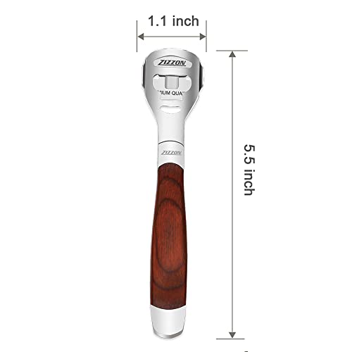 ZIZZON Foot Care Pedicure Callus Shaver Hard Skin Remover Wood Handle 70 Blades