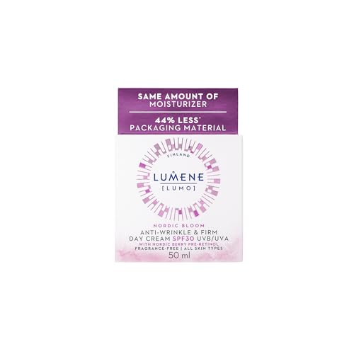 Lumene Nordic Bloom [Lumo] Anti-Wrinkle & Firm Day Moisturizer - Anti Aging Cream for Visibly Firm, Radiant & Smooth Skin - Formulated with Pre-Retinol Complex + Lingonberry Extract (1.7 oz)