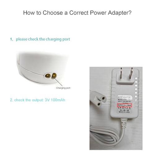 3V Charger Replacement for Waterpik Water Flosser WP360 WP462 WP450 Power Cord Wall Adapter, 5 FT Cable